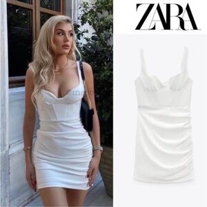 Zara white corset dress size L
